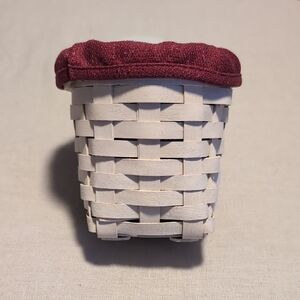 Elegant White Basket with Burgundy Liner